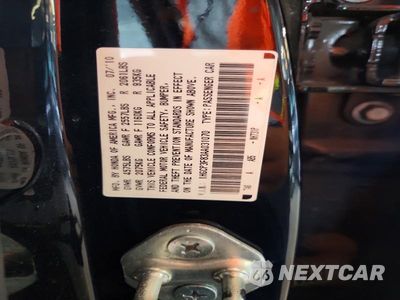 Zdjęcie 12 z 12 samochodu: 2010 HONDA ACCORD EXL VIN:1HGCP3F83AA031070 - miniatura