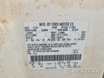 Zdjęcie 12 z 12 samochodu: 2008 FORD F150 SUPERCREW VIN:1FTPW12V18FA44688 - miniatura