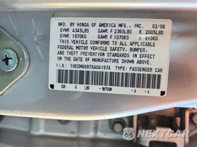 Zdjęcie 13 z 13 samochodu: 2006 HONDA ACCORD EX VIN:1HGCM66876A041974 - miniatura