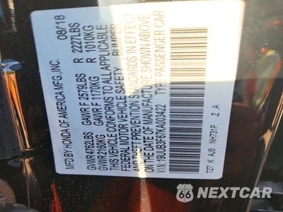 Zdjęcie 12 z 12 samochodu: 2019 ACURA TLX TECHNOLOGY VIN:19UUB3F67KA003422 - miniatura
