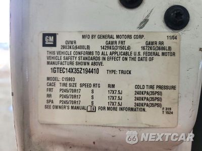Zdjęcie 12 z 12 samochodu: 2005 GMC NEW SIERRA C1500 VIN:1GTEC14X35Z194410 - miniatura