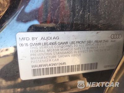 Zdjęcie 12 z 12 samochodu: 2016 AUDI A4 PREMIUM S-LINE VIN:WAUBFAFL4GN012645 - miniatura