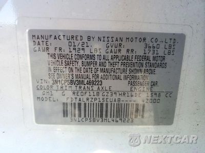 Zdjęcie 13 z 13 samochodu: 2021 NISSAN KICKS S VIN:3N1CP5BV3ML469223 - miniatura