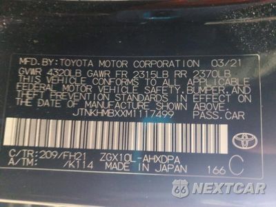 Zdjęcie 12 z 12 samochodu: 2021 TOYOTA C-HR LE VIN:JTNKHMBXXM1117499 - miniatura
