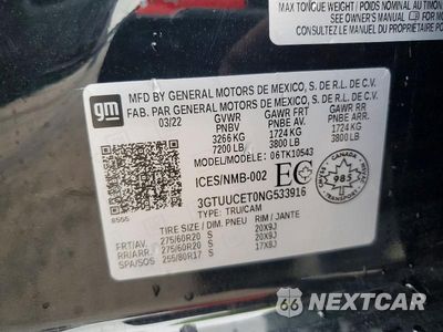 Zdjęcie 12 z 12 samochodu: 2022 GMC SIERRA K1500 ELEVATION VIN:3GTUUCET0NG533916 - miniatura