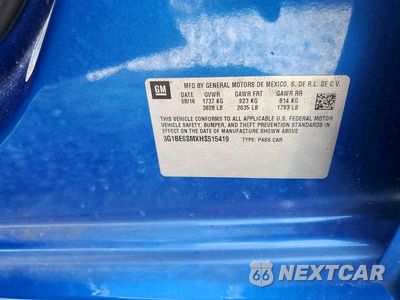 Zdjęcie 13 z 13 samochodu: 2017 CHEVROLET CRUZE LT VIN:3G1BE6SMXHS515419 - miniatura