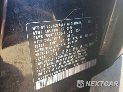 Zdjęcie 13 z 13 samochodu: 2017 VOLKSWAGEN TIGUAN S VIN:WVGBV7AXXHK050883 - miniatura