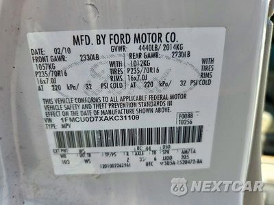 Zdjęcie 14 z 14 samochodu: 2010 FORD ESCAPE XLT VIN:1FMCU0D7XAKC31109 - miniatura