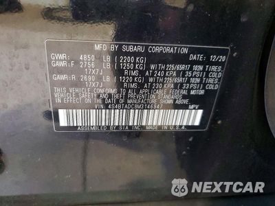 Zdjęcie 13 z 13 samochodu: 2021 SUBARU OUTBACK PREMIUM VIN:4S4BTADC8M3146947 - miniatura