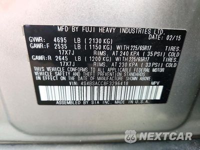 Zdjęcie 13 z 13 samochodu: 2015 SUBARU OUTBACK 2.5I PREMIUM VIN:4S4BSACC8F3296418 - miniatura