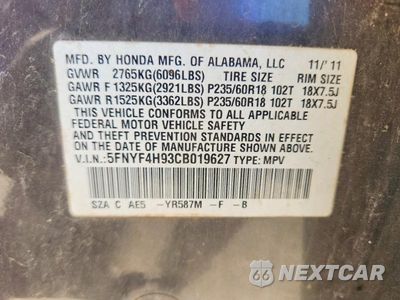 Zdjęcie 13 z 13 samochodu: 2012 HONDA PILOT TOURING VIN:5FNYF4H93CB019627 - miniatura