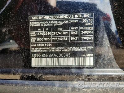 Zdjęcie 13 z 13 samochodu: 2010 MERCEDES-BENZ GL 550 4MATIC VIN:4JGBF8GE8AA600845 - miniatura