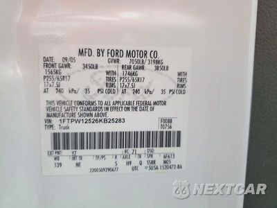 Zdjęcie 12 z 12 samochodu: 2006 FORD F150 SUPERCREW VIN:1FTPW12526KB25283 - miniatura