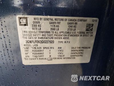 Zdjęcie 13 z 13 samochodu: 2016 CHEVROLET EQUINOX LT VIN:2GNFLFEK3G6227920 - miniatura