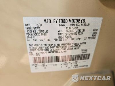 Zdjęcie 14 z 14 samochodu: 2015 LINCOLN MKX VIN:2LMDJ6JKXFBL24985 - miniatura