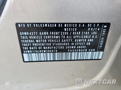 Zdjęcie 12 z 12 samochodu: 2014 VOLKSWAGEN JETTA SE VIN:3VWD17AJ8EM286678 - miniatura