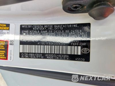 Zdjęcie 12 z 12 samochodu: 2019 TOYOTA AVALON HYBRID XSE VIN:4T1B21FB0KU009340 - miniatura