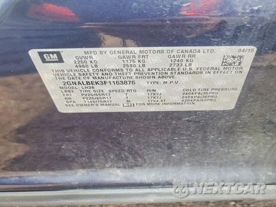 Zdjęcie 13 z 13 samochodu: 2015 CHEVROLET EQUINOX LT VIN:2GNALBEK3F1163876 - miniatura