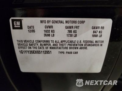 Zdjęcie 12 z 12 samochodu: 2006 CHEVROLET CORVETTE Z06 VIN:1G1YY26EX65112951 - miniatura