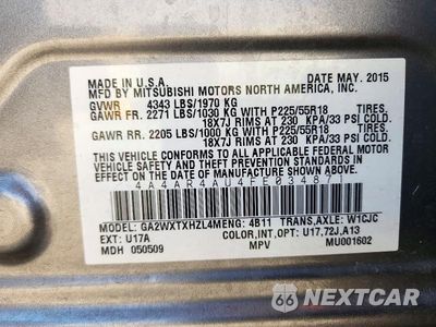 Zdjęcie 12 z 12 samochodu: 2015 MITSUBISHI OUTLANDER SPORT SE VIN:4A4AR4AU4FE034871 - miniatura