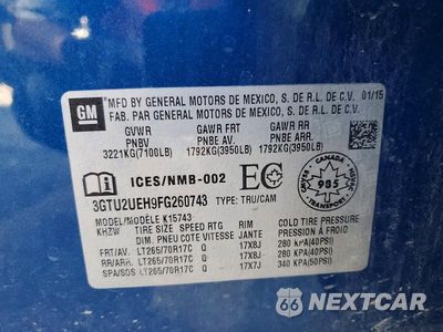 Zdjęcie 12 z 12 samochodu: 2015 GMC SIERRA K1500 SLE VIN:3GTU2UEH9FG260743 - miniatura
