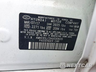 Zdjęcie 12 z 12 samochodu: 2017 HYUNDAI IONIQ BLUE VIN:KMHC65LC5HU030609 - miniatura