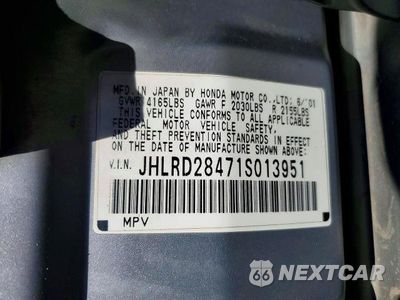 Zdjęcie 13 z 13 samochodu: 2001 HONDA CR-V LX VIN:JHLRD28471S013951 - miniatura