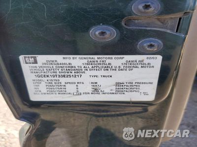 Zdjęcie 12 z 12 samochodu: 2003 CHEVROLET SILVERADO K1500 VIN:1GCEK19T33E251217 - miniatura