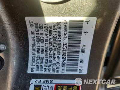 Zdjęcie 12 z 12 samochodu: 2008 HONDA CIVIC LX VIN:1HGFA15548L020247 - miniatura