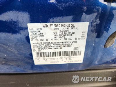 Zdjęcie 13 z 13 samochodu: 2020 FORD EXPLORER XLT VIN:1FMSK8DH8LGB92258 - miniatura