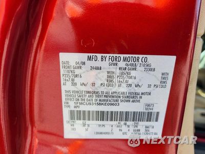 Zdjęcie 13 z 13 samochodu: 2008 FORD ESCAPE XLT VIN:1FMCU93158KE09603 - miniatura
