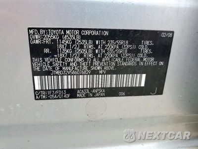 Zdjęcie 13 z 13 samochodu: 2008 TOYOTA RAV4 SPORT VIN:JTMBD32V586076829 - miniatura