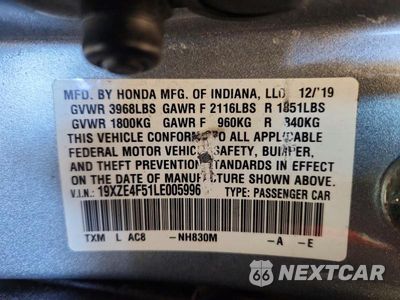 Zdjęcie 13 z 13 samochodu: 2020 HONDA INSIGHT EX VIN:19XZE4F51LE005996 - miniatura