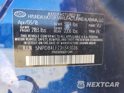 Zdjęcie 12 z 12 samochodu: 2018 HYUNDAI ELANTRA SEL VIN:5NPD84LF2JH343026 - miniatura