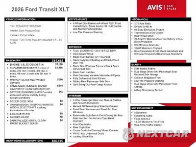 Zdjęcie 13 z 14 samochodu: 2026 FORD TRANSIT T-350 VIN:1FBAX2YG1TKA28643 - miniatura