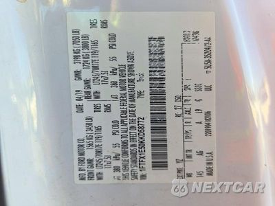 Zdjęcie 12 z 12 samochodu: 2019 FORD F150 SUPER CAB VIN:1FTFX1E50KKD58772 - miniatura