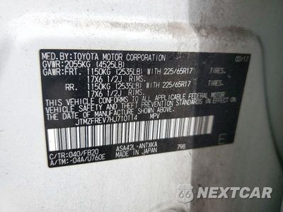 Zdjęcie 12 z 12 samochodu: 2017 TOYOTA RAV4 LE VIN:JTMZFREV7HJ710114 - miniatura