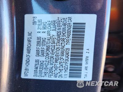 Zdjęcie 12 z 12 samochodu: 2018 HONDA ACCORD SPORT VIN:1HGCV1F3XJA240725 - miniatura