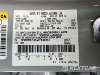Zdjęcie 14 z 14 samochodu: 2021 FORD BRONCO SPORT BIG BEND VIN:3FMCR9B68MRA00936 - miniatura