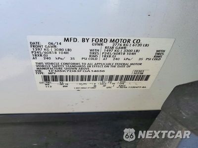 Zdjęcie 13 z 13 samochodu: 2015 FORD EXPLORER XLT VIN:1FM5K7D83FGA14656 - miniatura