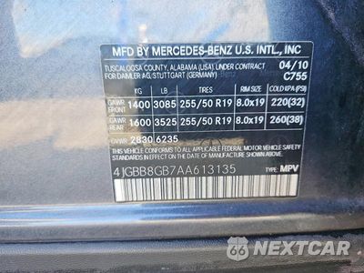 Zdjęcie 13 z 13 samochodu: 2010 MERCEDES-BENZ ML 350 4MATIC VIN:4JGBB8GB7AA613135 - miniatura