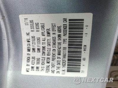Zdjęcie 12 z 12 samochodu: 2017 HONDA ACCORD EX VIN:1HGCR2F74HA011769 - miniatura