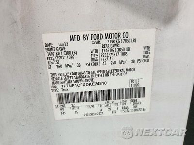 Zdjęcie 12 z 12 samochodu: 2013 FORD F150 VIN:1FTNF1CFXDKE24810 - miniatura