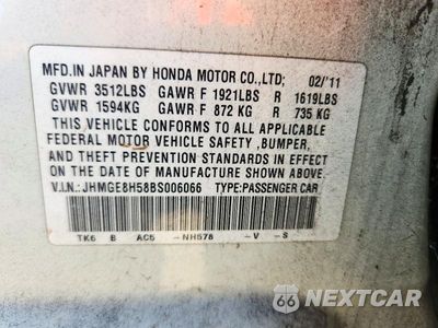 Zdjęcie 12 z 12 samochodu: 2011 HONDA FIT SPORT VIN:JHMGE8H58BS006066 - miniatura
