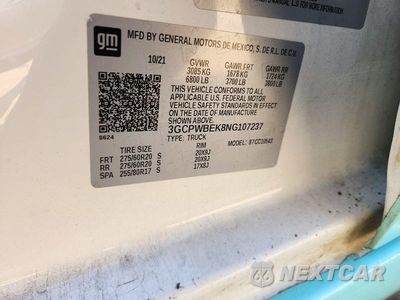 Zdjęcie 12 z 12 samochodu: 2022 CHEVROLET SILVERADO LTD C1500 CUSTOM VIN:3GCPWBEK8NG107237 - miniatura