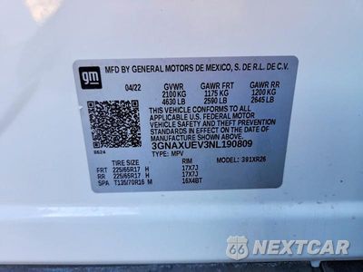 Zdjęcie 14 z 14 samochodu: 2022 CHEVROLET EQUINOX LT VIN:3GNAXUEV3NL190809 - miniatura