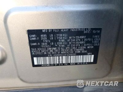 Zdjęcie 14 z 14 samochodu: 2015 SUBARU OUTBACK 2.5I PREMIUM VIN:4S4BSACC4F3268082 - miniatura
