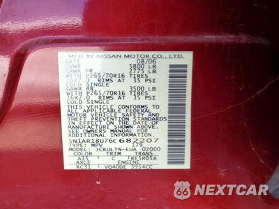 Zdjęcie 13 z 13 samochodu: 2006 NISSAN PATHFINDER S VIN:5N1AR18U76C682207 - miniatura
