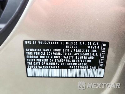 Zdjęcie 13 z 13 samochodu: 2016 VOLKSWAGEN JETTA S VIN:3VW267AJXGM334242 - miniatura