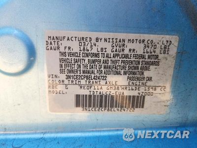 Zdjęcie 12 z 12 samochodu: 2014 NISSAN VERSA NOTE S PLUS VIN:3N1CE2CP8EL424722 - miniatura